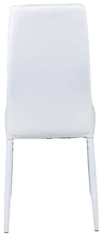 Scaun de masă Tino NOVA, piele textilă albă + metal - alb