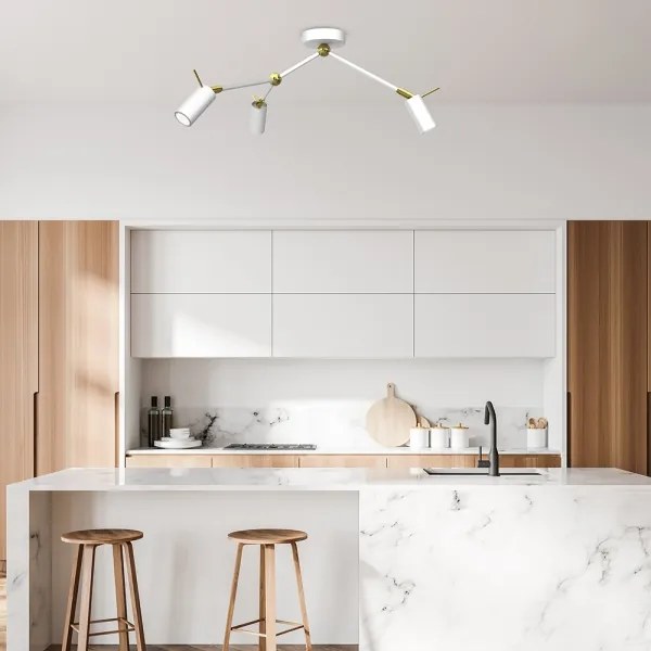 Spot IRIS 3xGU10/MR11/40W/230V alb/auriu