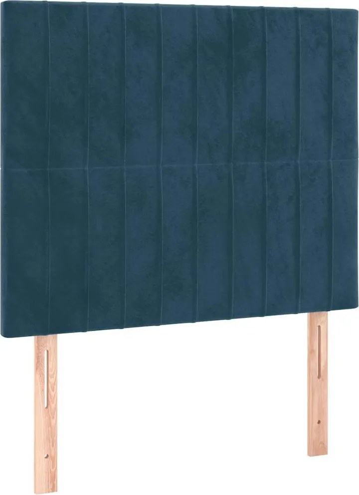 vidaXL Tăblie de pat albastru închis 80x5x118/128 cm catifea