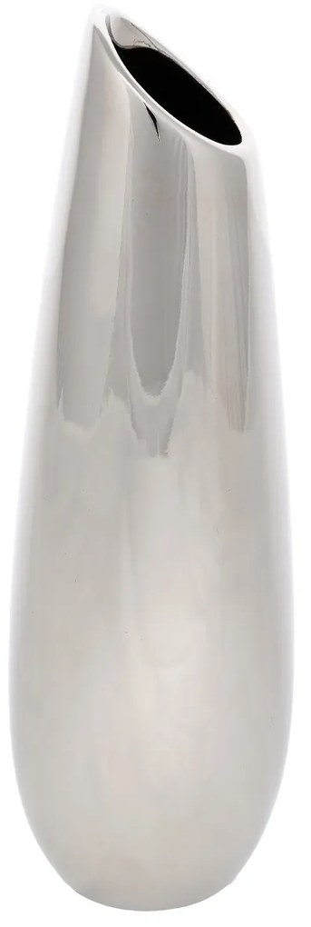 Vază ceramică Drop, 7 x 26 x 7 cm, argintiu