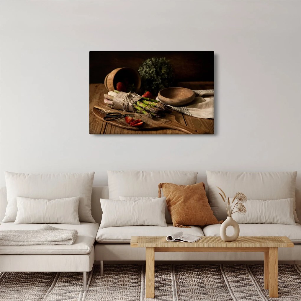 Tablou cu sparanghel pe masă (90x60 cm)