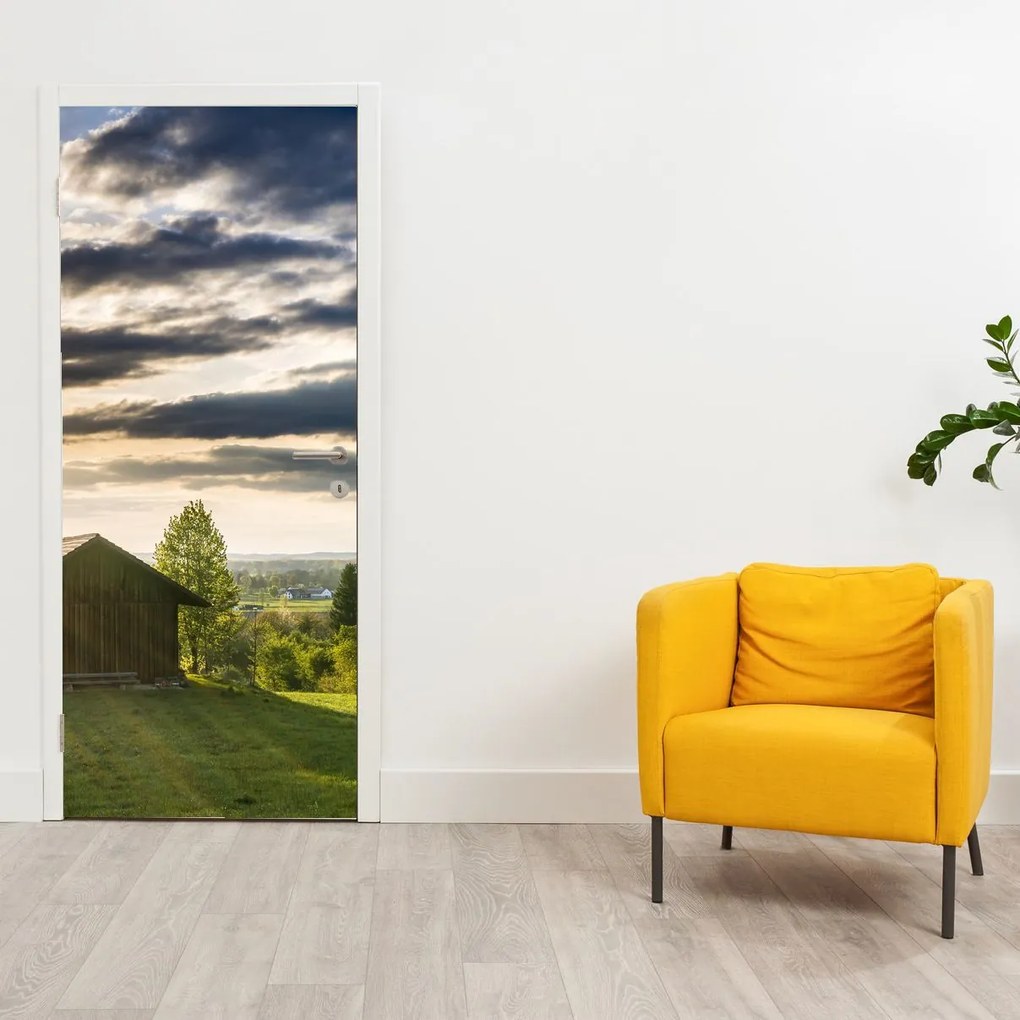 Fototapet pentru ușă - Cabană de pădure (95x205cm)