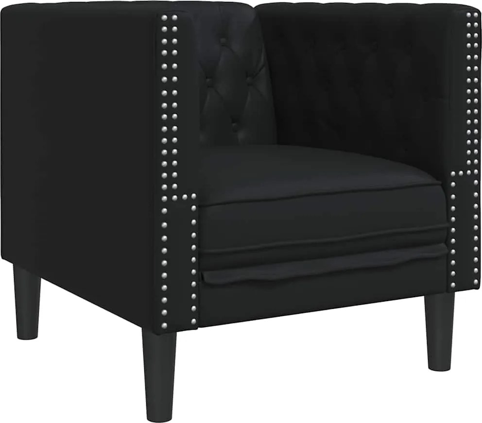 vidaXL Canapea Negru 74,5 x 71 x 70,5 cm PVC