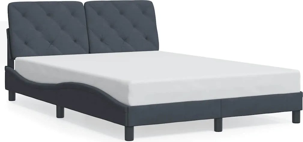 vidaXL Cadru de pat fără saltea, gri închis, 140x200 cm, catifea