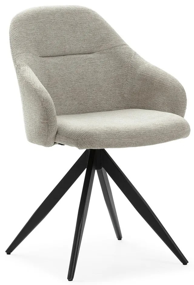 Set de scaune de sufragerie gri deschis cu cotiere 2 buc. tapițat Tamara – Marckeric