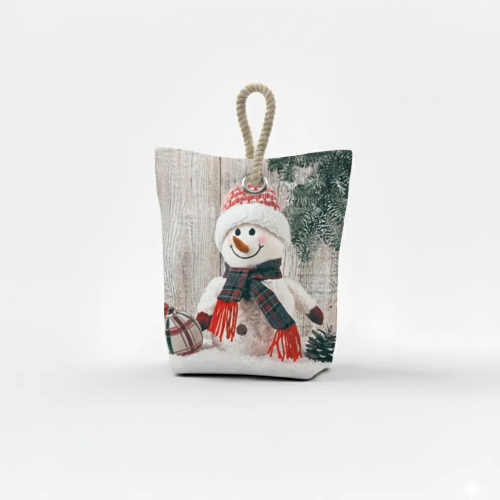 Stopper de ușă de Crăciun Om de zăpadă roșu, 22 x 23 cm