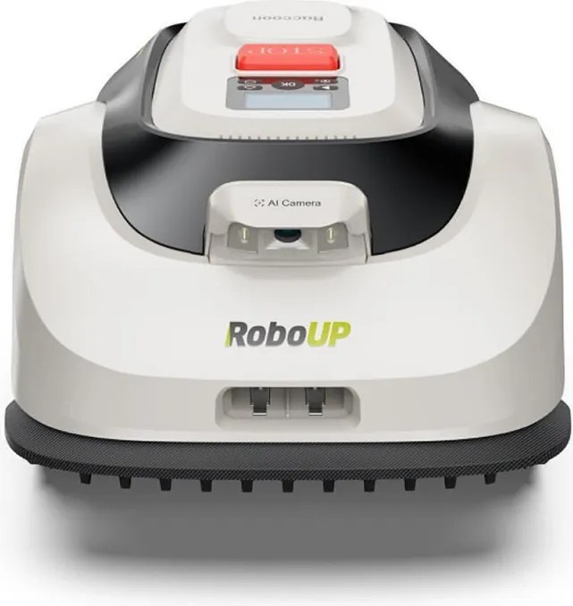 Robot de tuns iarba RoboUp Racoon 2 SE, 600 m², 150 min, cameră AI, zone, 3-8 cm, senzor de ploaie, evitare obstacole, Wi-Fi, alb