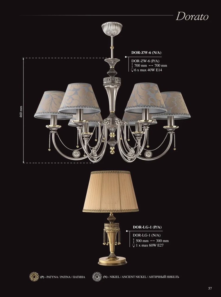 Candelabru 6 brate design clasic realizat manual Dorato