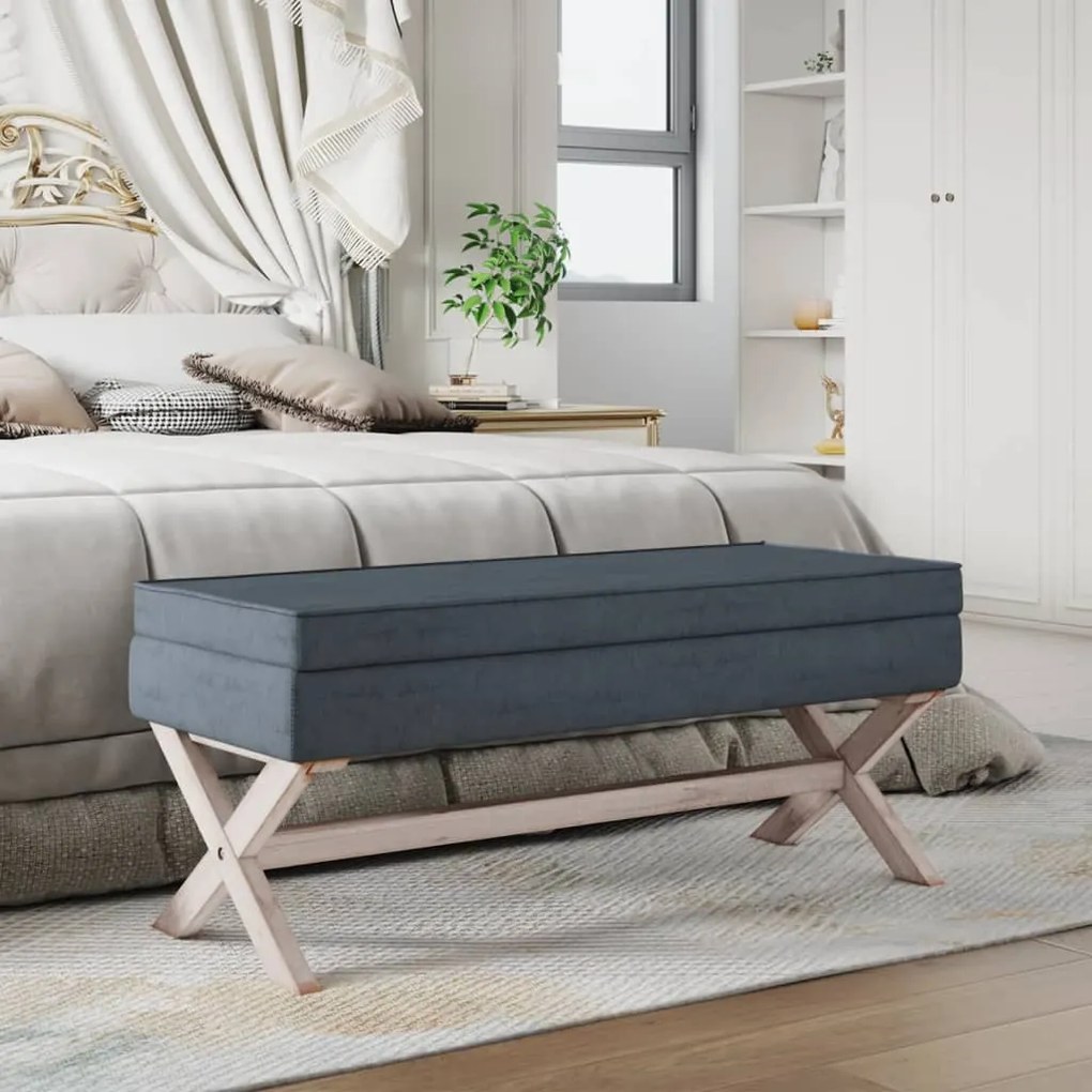 vidaXL Taburet de depozitare, gri închis, 110x45x49 cm, catifea