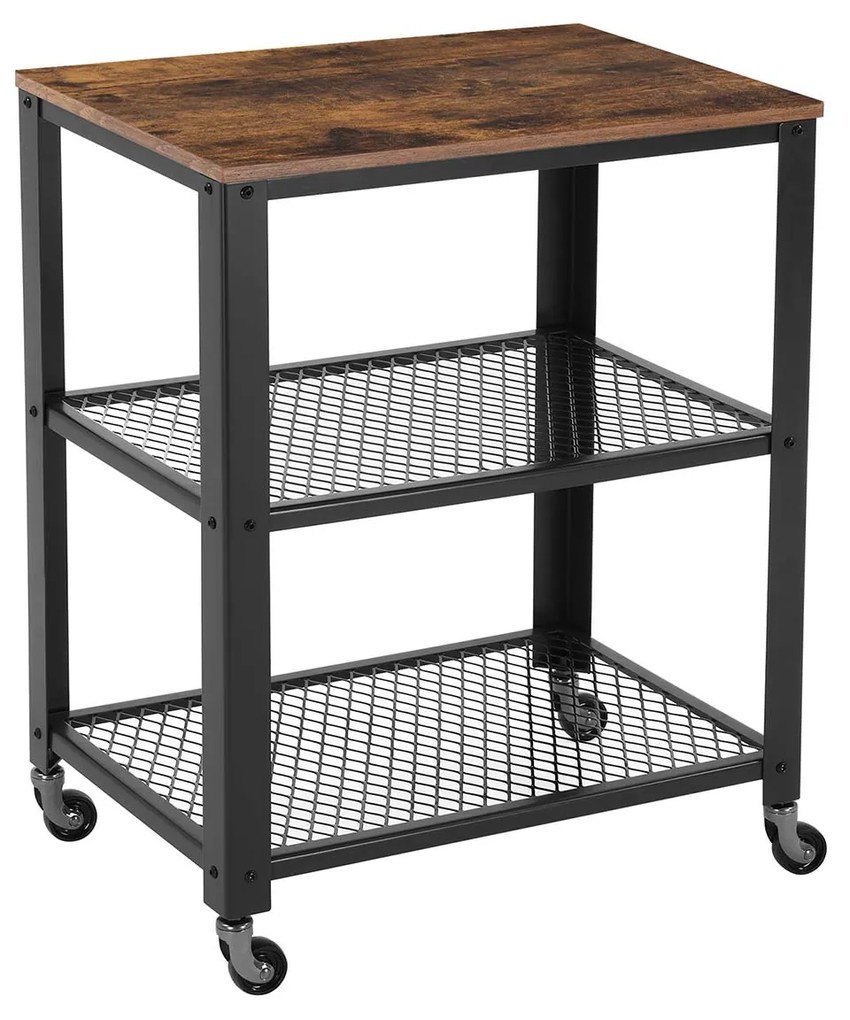 Masuta de depozitare pe rotile TAYLOR 60x40 cm, rustic maro