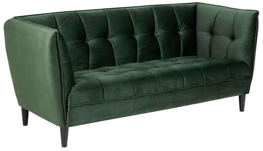 Canapea chesterfield Oakland 314Numărul de locuri: 2, Verde închis, 182x82x80cm, 41 kg, Tapiterie, Picioare: Lemn, Lemn: Eucalipt, Cauciuc