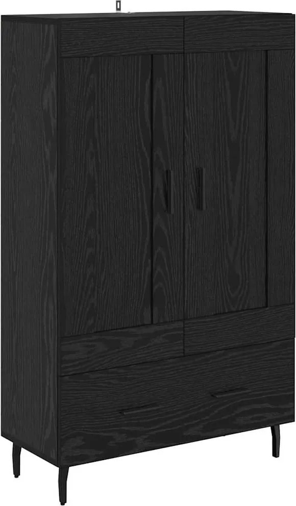 vidaXL Bufet cu sertar Stejar Negru 69,5 x 31 x 115 cm Lemn compozit