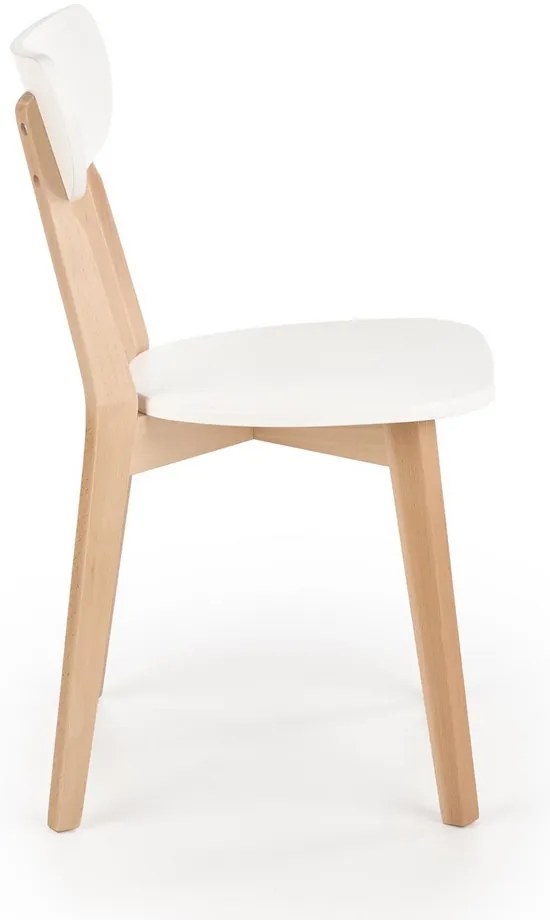 Scaun de bucaterie Buggi, alb/fag