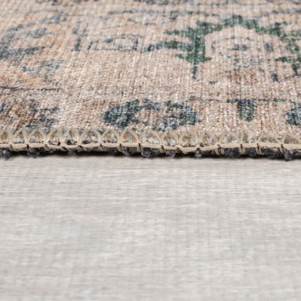 Covor verde lavabil 115x170 cm Beau Floral – Flair Rugs