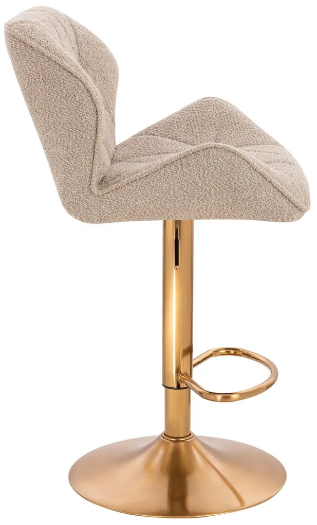 HR111W Scaun Latte Boucle cu Bază Aurie