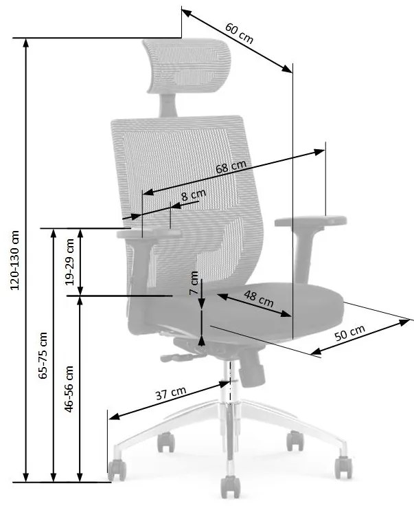 Scaun de birou Admiral, negru