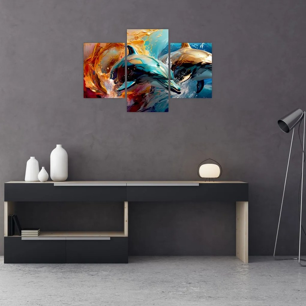 Tablou - Pictură de delfin (90x60 cm)