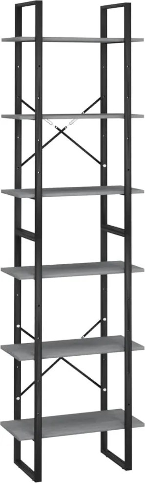 vidaXL Raft de depozitare, gri, 60x30x210 cm, lemn masiv de pin