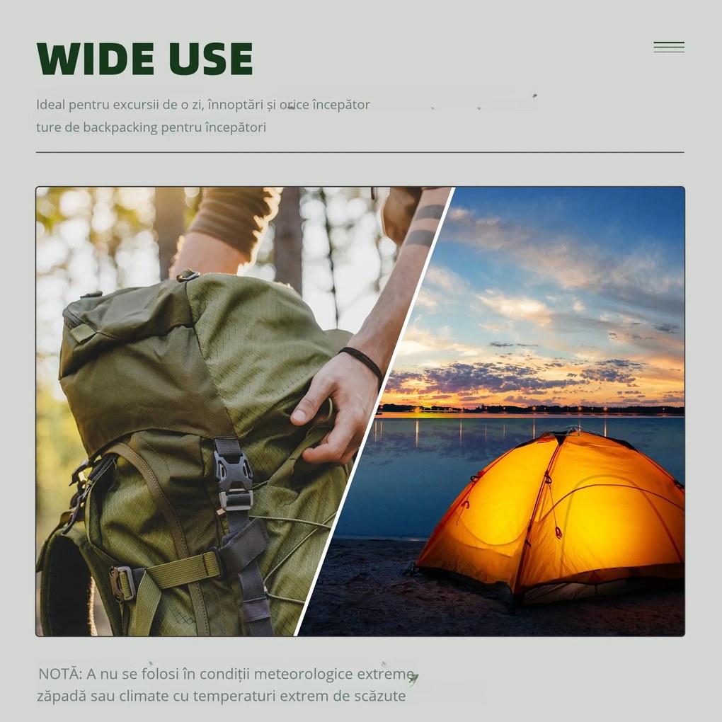 Outsunny Cort Pop-Up Camping 4 Persoane Geantă Transport 210x210x135cm | Aosom Romania