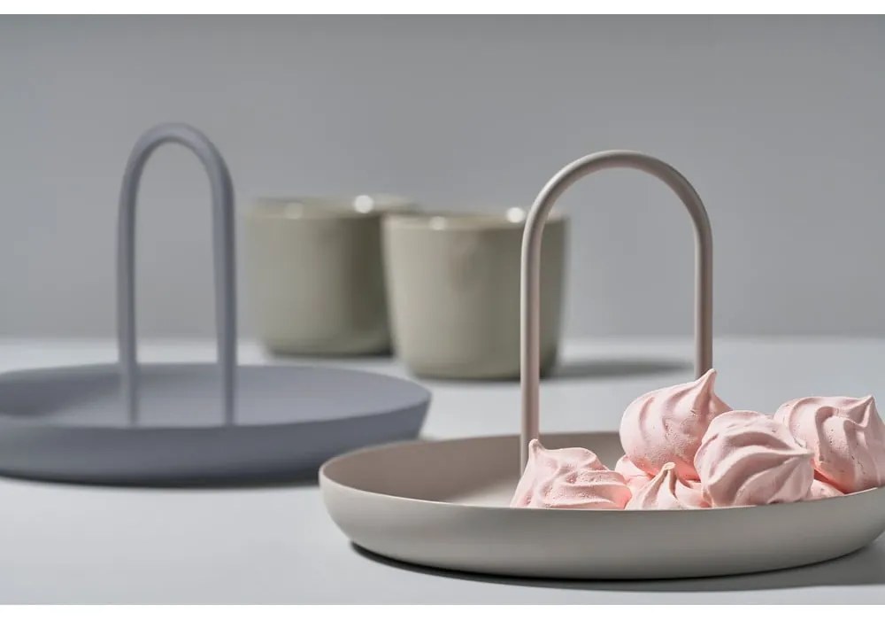 Tavă servire metalică Zone Singles, ø 20 cm, gri deschis