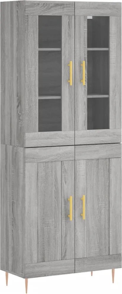 vidaXL Dulap înalt, gri sonoma, 69,5x34x180 cm, lemn compozit