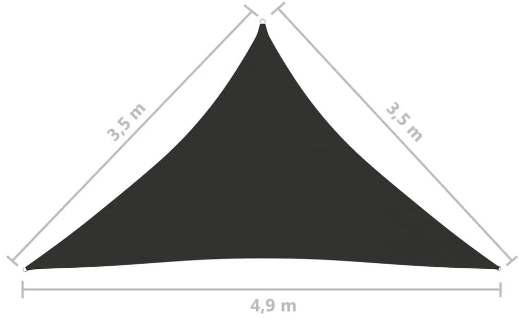 Parasolar, antracit 3,5x3,5x4,9 m tesatura oxford, triunghiular Antracit, 3.5 x 3.5 x 4.9 m