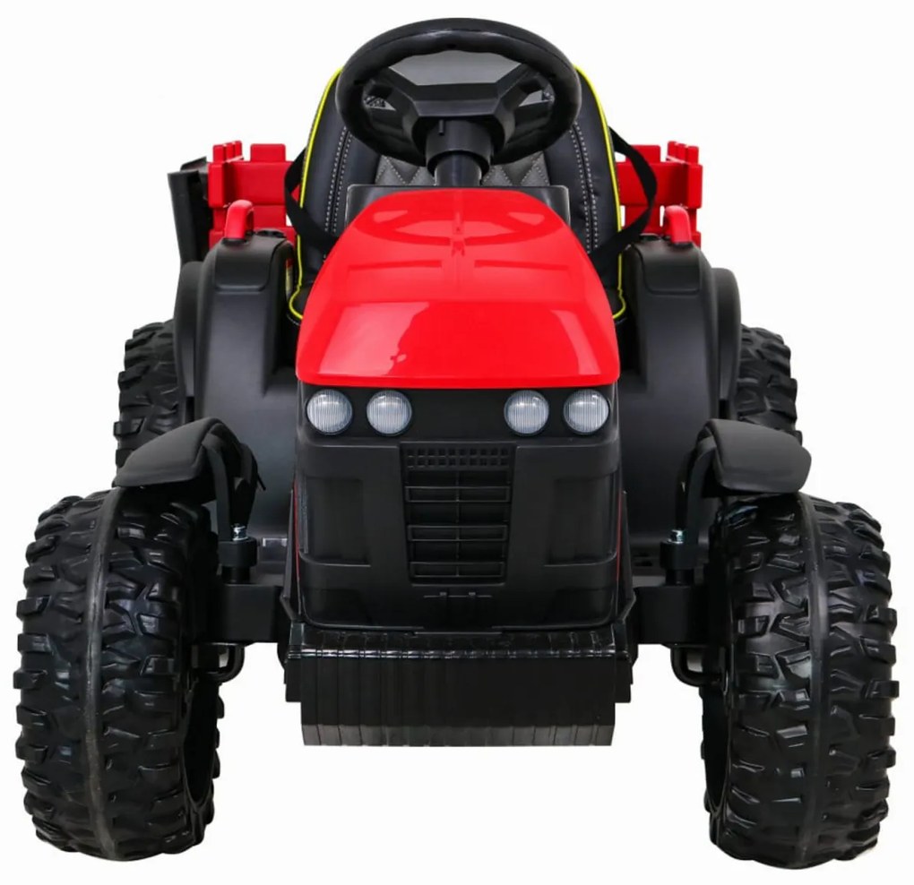 Tractor Electric XXL cu acumulator pentru copii NOVOKIDS™ Super Tytan Farmer , Cu remorca, Melodii si USB , 3-8 ani , Baterie12V, 2 Viteze, lungime