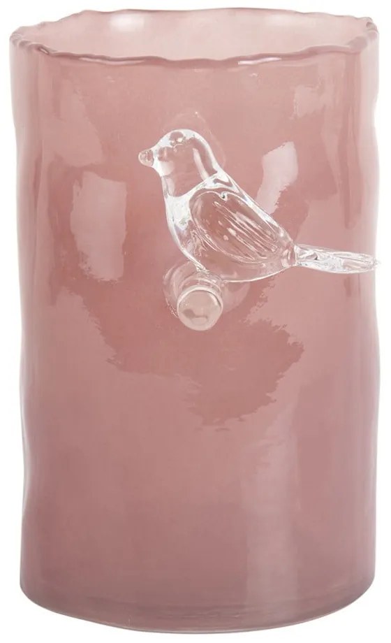 Vază roz din sticlă (înălțime 15 cm) Bird On Branch – PT LIVING