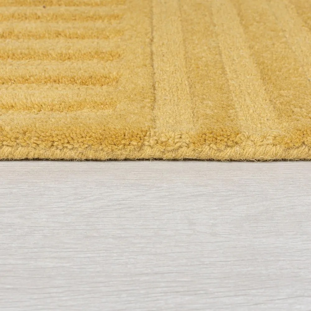 Covor din lână Flair Rugs Zen Garden 160 x 230 cm, galben