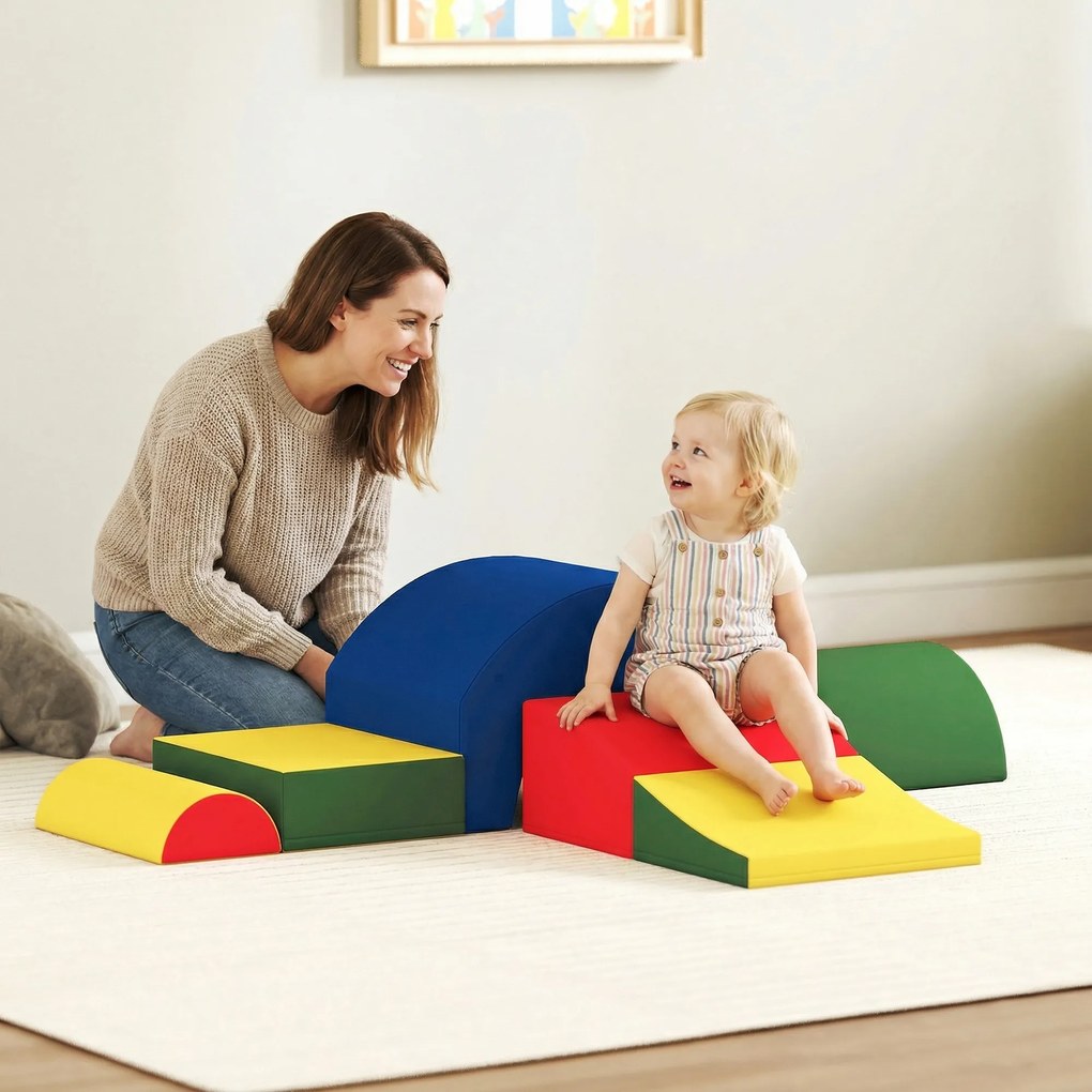 AIYAPLAY Modul motricitate bebeluși 6PCS parcurs motricitate din spumă EVA pentru copii preșcolari, multicolor | Aosom Romania