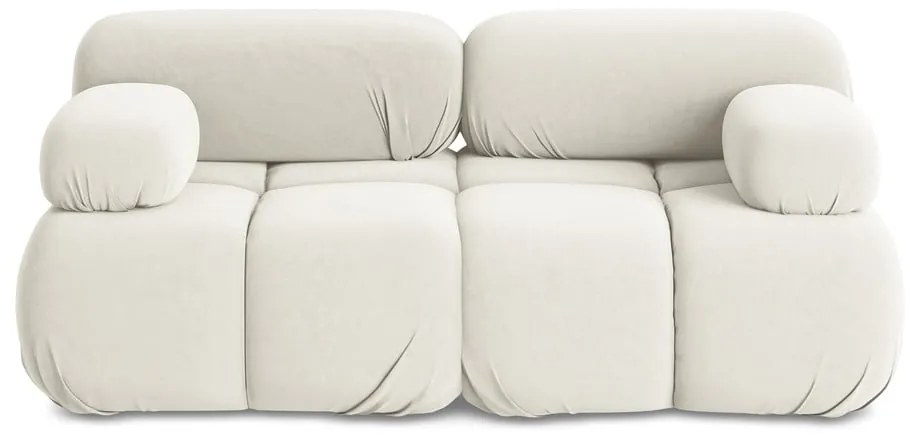 Canapea modulară albă cu tapițerie din catifea 190 cm Lokua – Makamii