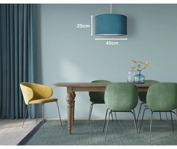 Lustră pe cablu Duolla BRISTOL 1xE27/40W/230V d. 45 cm turcoaz