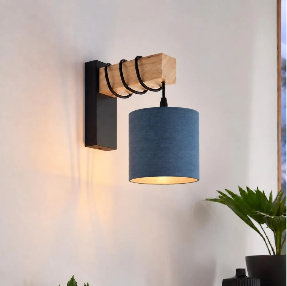 BRILAGI - Aplică de perete NUBILA 1xE27/60W/230V maro/negru/albastru închis