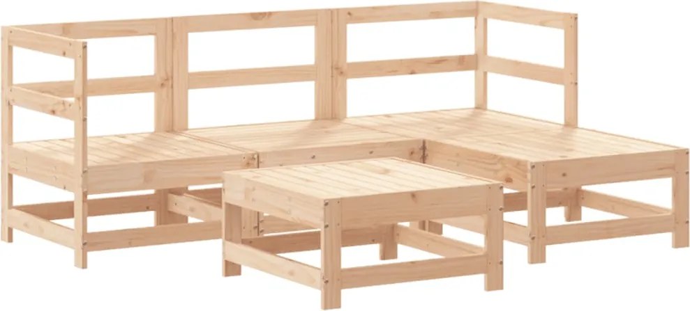 vidaXL Set mobilier relaxare de grădină 5 piese lemn masiv de pin
