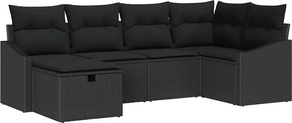 vidaXL Set de canapea cu pernă 7 pcs poliratan