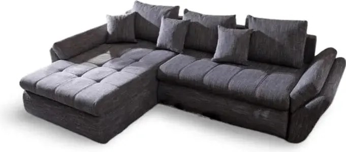 Colțar extensibil dumonde cu ladă de depozitare si sezut confortabil din spuma high-density, Loana Magma Grey 270x185 cm