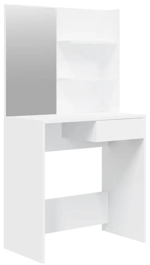 802804 vidaXL Masă de toaletă cu oglindă, alb, 74,5x40x141 cm