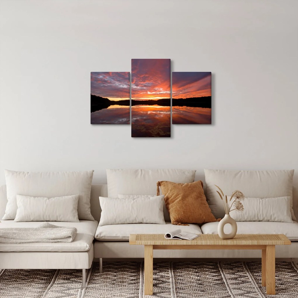 Tablou - Apus de soare peste lac (90x60 cm)