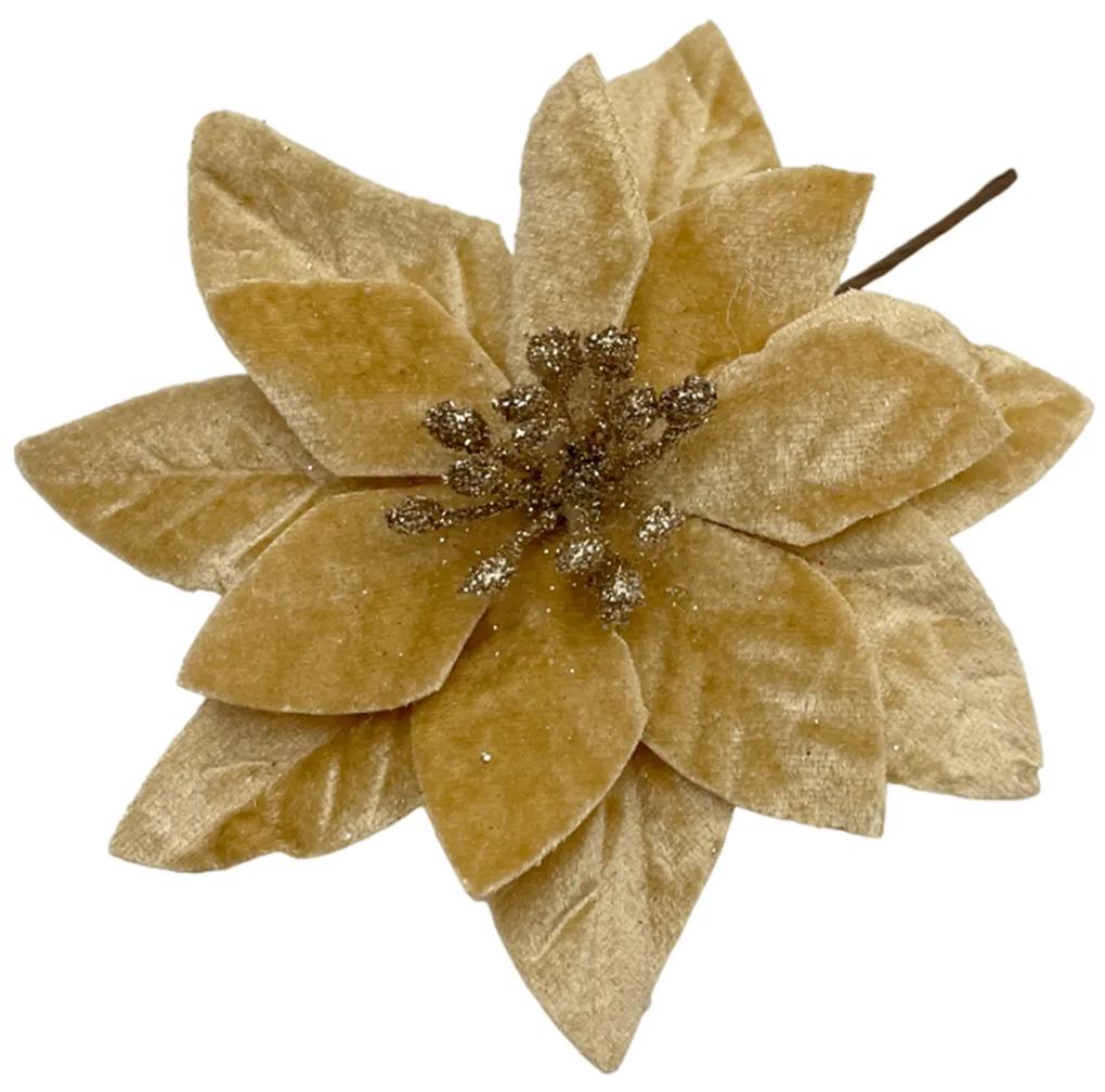 Ornament brad Craciunita Nicole 12cm, Auriu