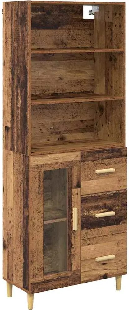 vidaXL Bufet cu sertar Lemn Vechi 69,5 x 34 x 180 cm Lemn compozit