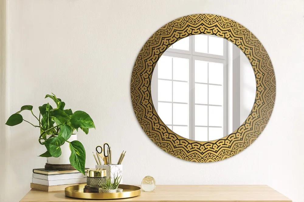 Oglinda rotunda rama cu imprimeu Ornament grecesc
