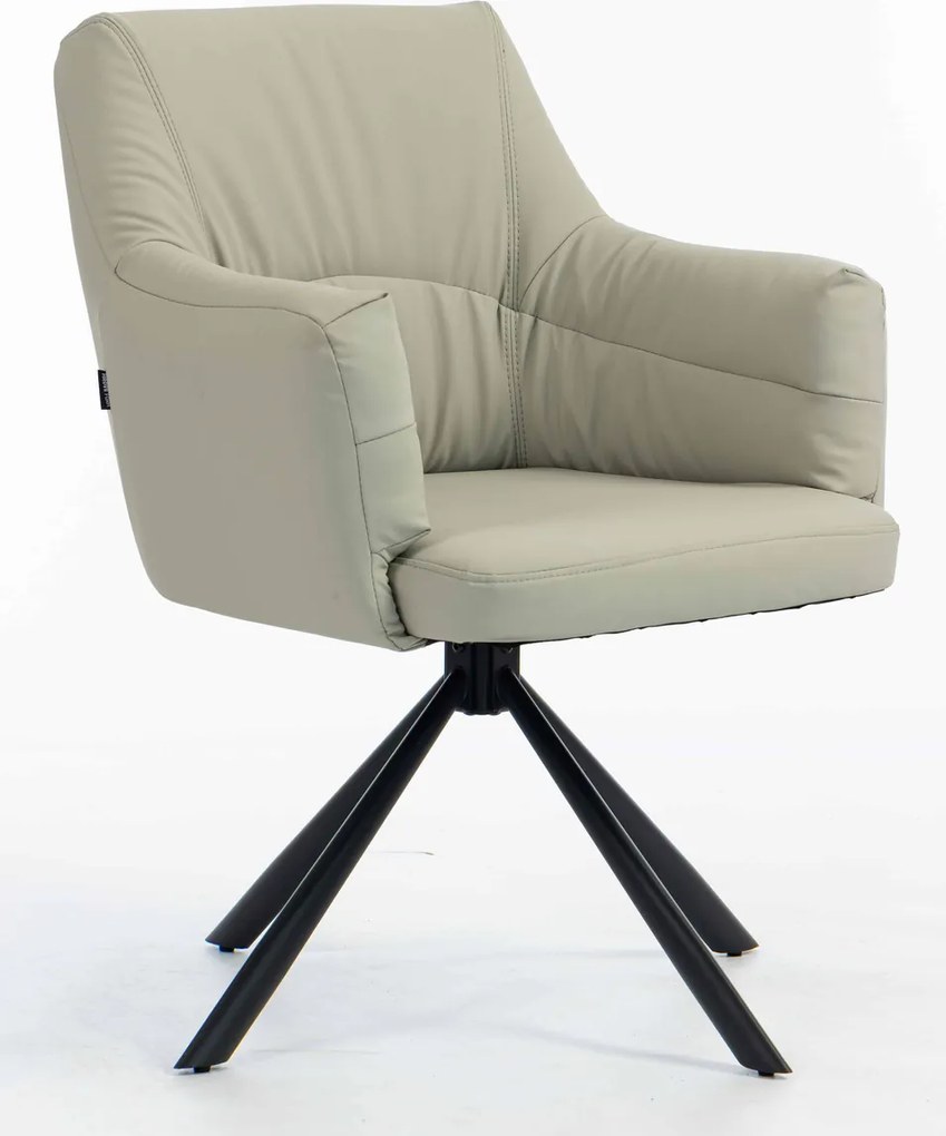 HR840 BAZĂ STEA Scaun Culoarea Inului Piele Ecologica Premium Soft cu Bază Neagră