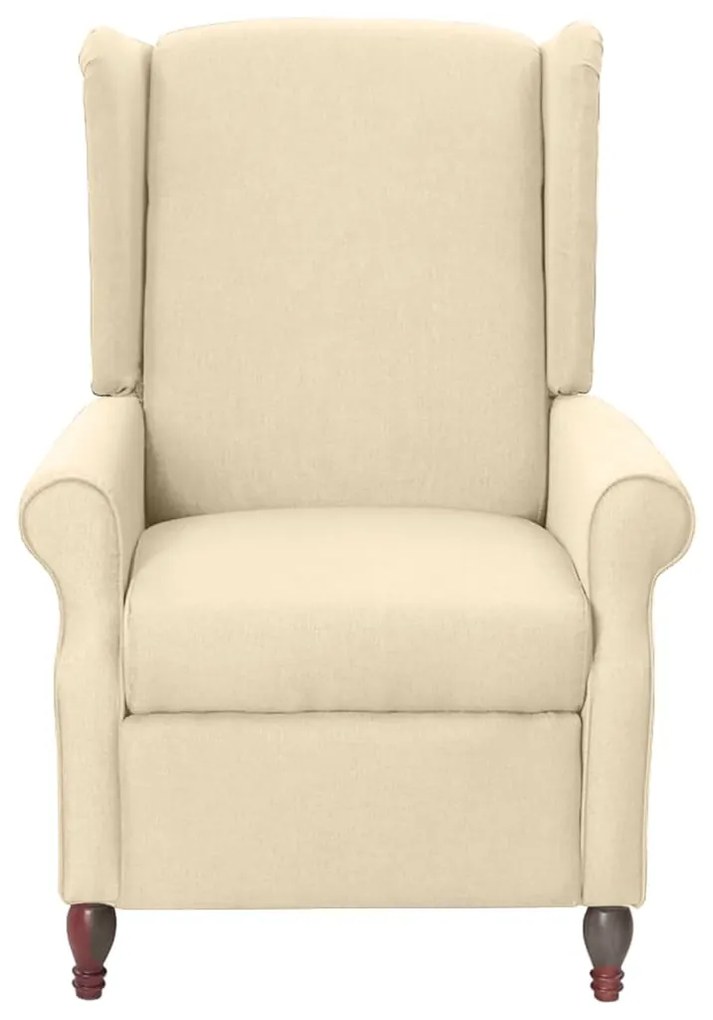 342224 vidaXL Fotoliu rabatabil, crem, material textil
