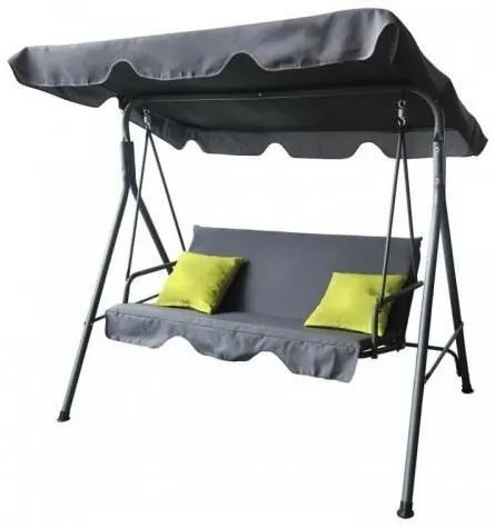 Balansoar gradina, 3 locuri, gri, 170x110x153 cm, Florentina