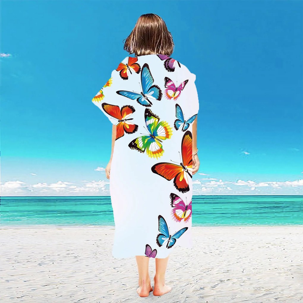 Poncho prosop de plaja SILMARI colorat 80x145 cm