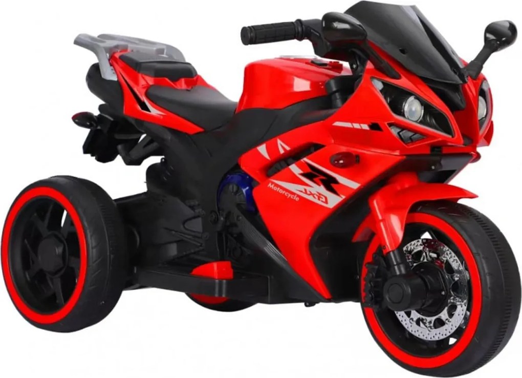 Motocicleta Electrica cu Acumulator Pentru Copii NOVOKIDS™ Storm Motor Trio GTX, Cu melodii si lumini, 12V, Max 30 kg, Trotineta Electrica, 3 Roti,