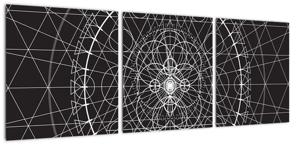 Tablou - Abstracție cu ceas (cu ceas) (90x30 cm)