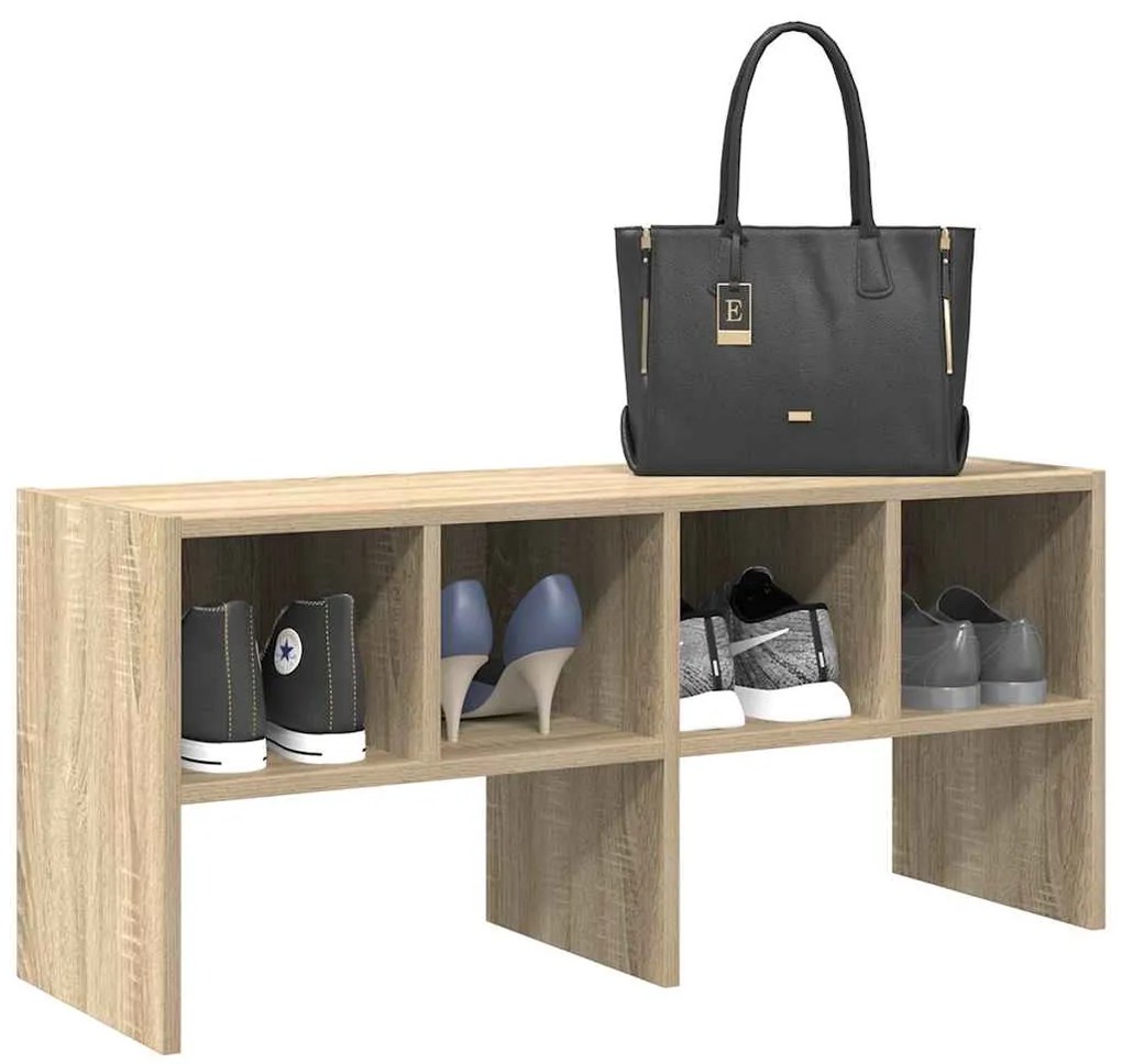 vidaXL Suport pantofi stivuibil Stejar Sonoma 89,5x30x40 cm