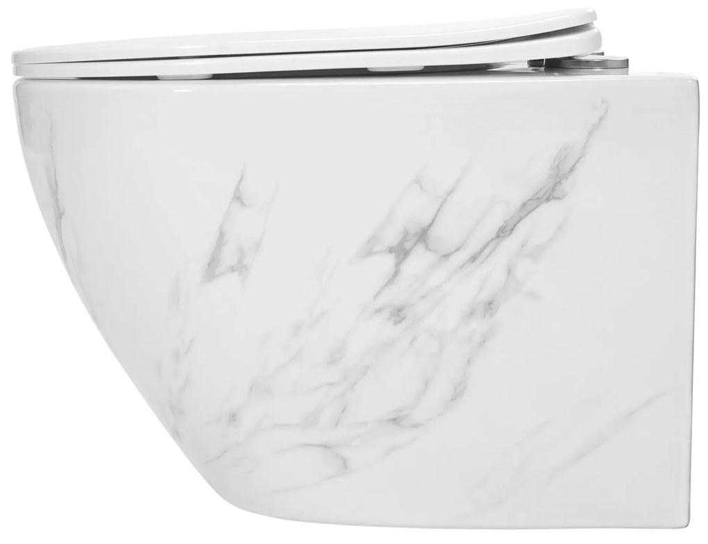 Vas WC suspendabil Carlos Nature Marble Alb cu model, Rea