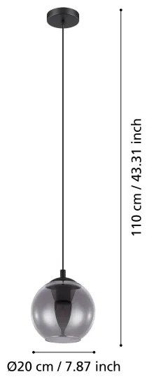 Eglo 98651 - Lustră pe cablu ARISCANI 1xE27/40W/230V